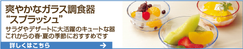 爽やかなガラス調食器 スプラッシュ