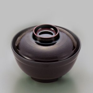 画像2: 飯丼(メラミン製)溜内黒 (2)
