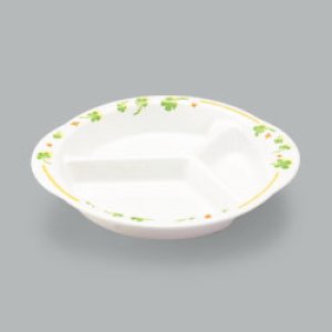 画像2: 三ッ仕切皿（メラミン製）ハッピー (2)