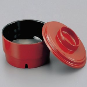 画像2: 飯器(メラミン製)朱内黒 (2)