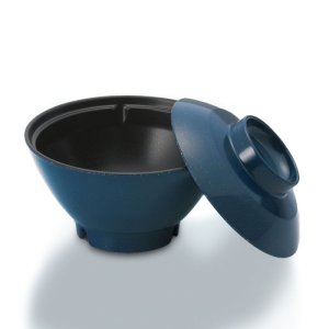 画像1: 飯椀（メラミン製）青ダイヤ内黒 (1)