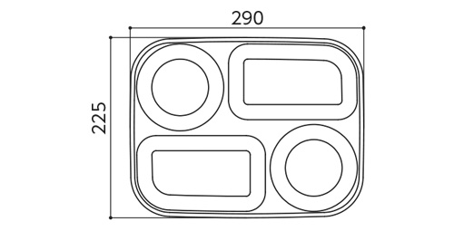 角ランチ皿スタッキング図