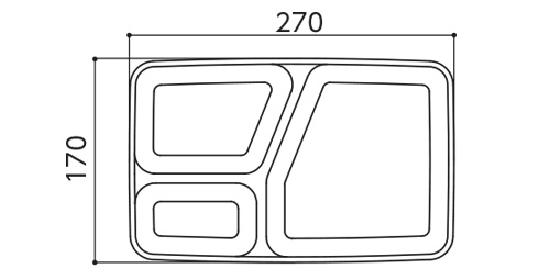 角ランチ皿スタッキング図